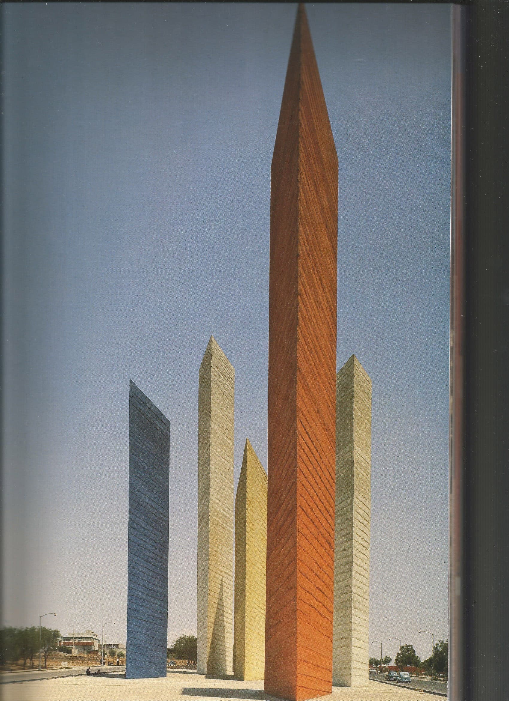 Armando Salas Portugal Photographs Moder Architecture of Mexico Vol. 1 - Luis Barragan - Satellite City Towers Front View