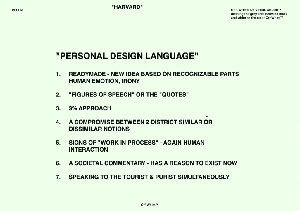 Virgil Abloh's Personal Design Language
