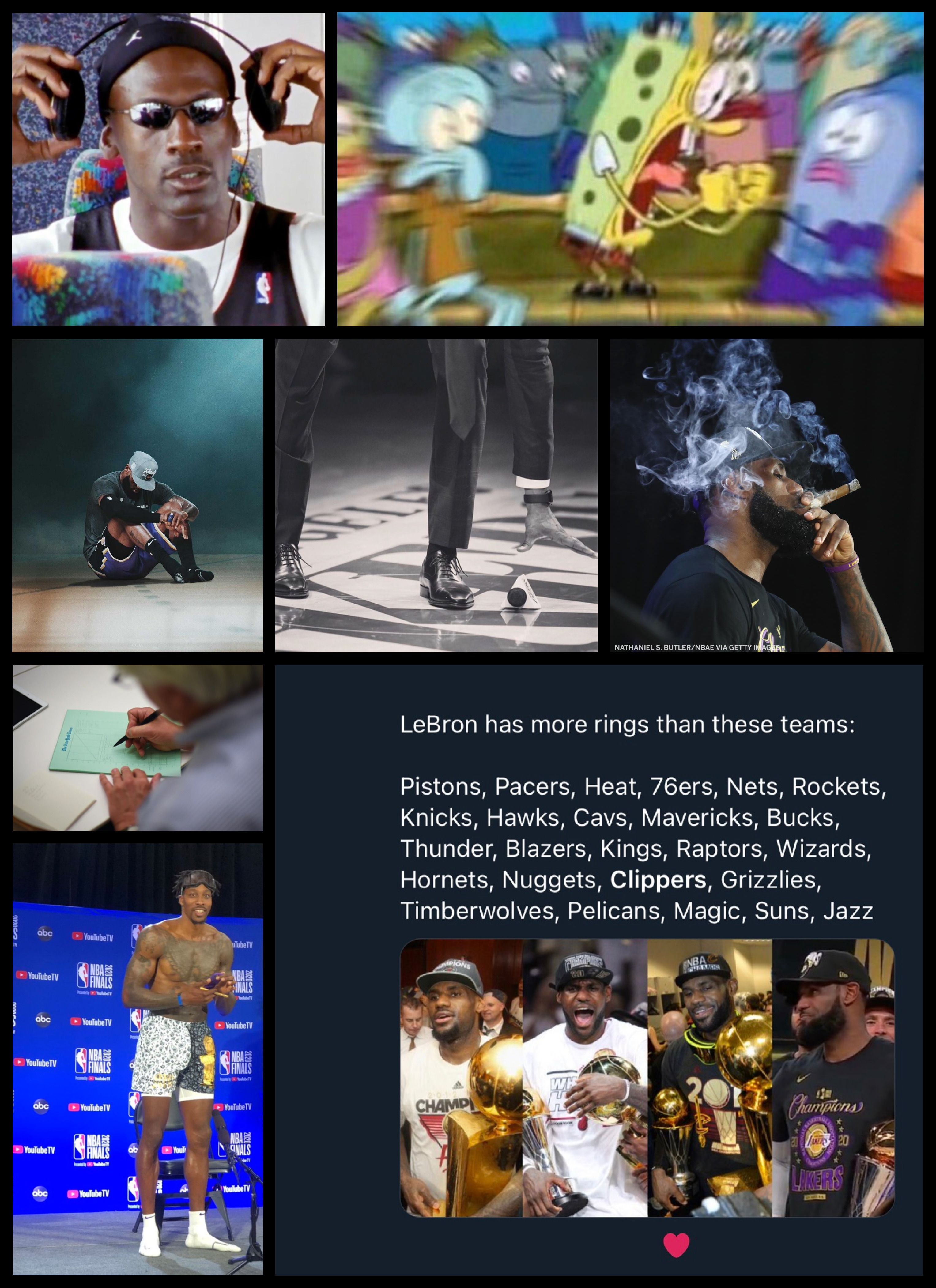 Jordan Kobe Bron Rings· Collage by Stu